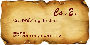 Csiffáry Endre névjegykártya